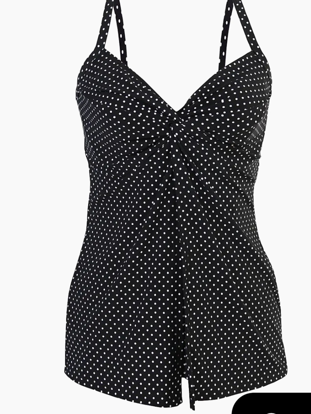 Miraclesuit Black White Polka Dot Bodysuit Tank